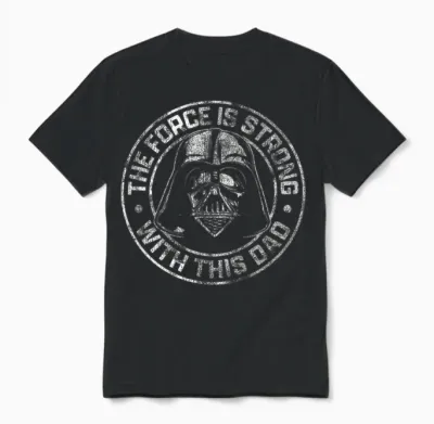 Star Wars Father's Day Darth Vader Strong Force Dad Disney+ Unisex T-Shirt - Black