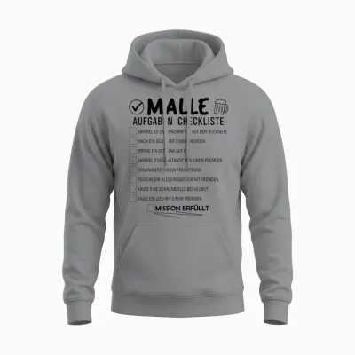 Malle Checkliste Aufgaben Partyurlaub Malle Gruppen Unisex Hoodie - Sport Grey