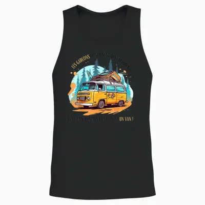 Homme Humour Chauffeur Van Humour Cadeau Van Life T-Shirt, White, S Unisex Tank Top - Black