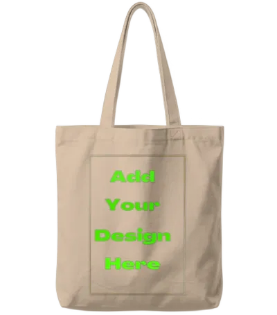Add Your Own and Text Design Custom Personalized Tote Bags - Natural
