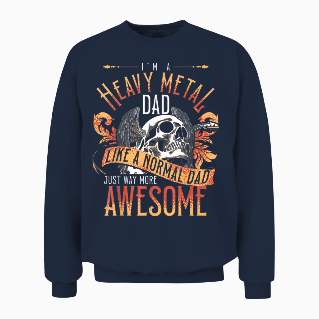 Daddy Passionate Punk Rock Music with Heavy Metal Cooler Unisex Sweatshirt in Navy