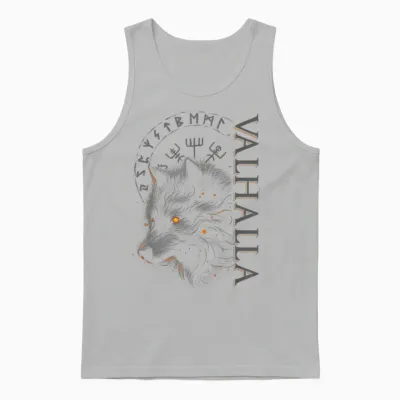 Valhalla Wolf Boussole Viking Avec Runes D'odin Unisex Tank Top - Ash