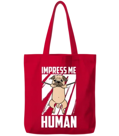Pug Dog Tote Bags - Red