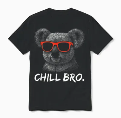 Chill Bro – Lustiges Koala Mit Sonnenbrille Gamer Unisex T-Shirt - Black