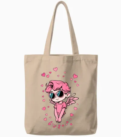 Retro Cupid Tote Bags - Natural
