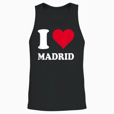 Red Heart I Love Madrid T-Shirt, Black, S Unisex Tank Top - Black