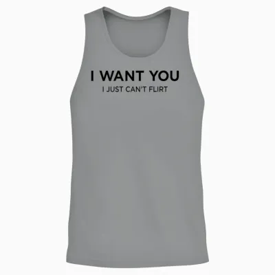I Want You. I Just Can’t Flirt X Hot Lover Valentinstag Back Unisex Tank Top - Sport Grey