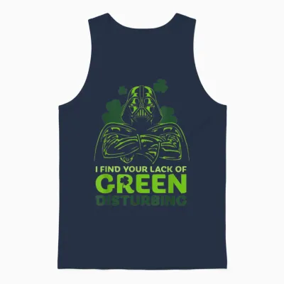 Star Wars a New Hope Holiday Darth Vader Green Clover Unisex Tank Top - Navy