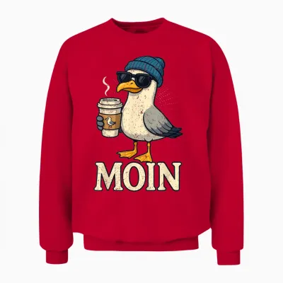 Moin Plattdeutsch Norddeutschland Ostfriesland Ostsee Moin Unisex Sweatshirt - Red