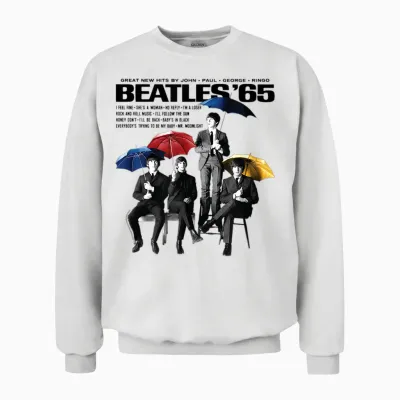 The Beatles - Beatles 65 Umbrellas Unisex Sweatshirt - White