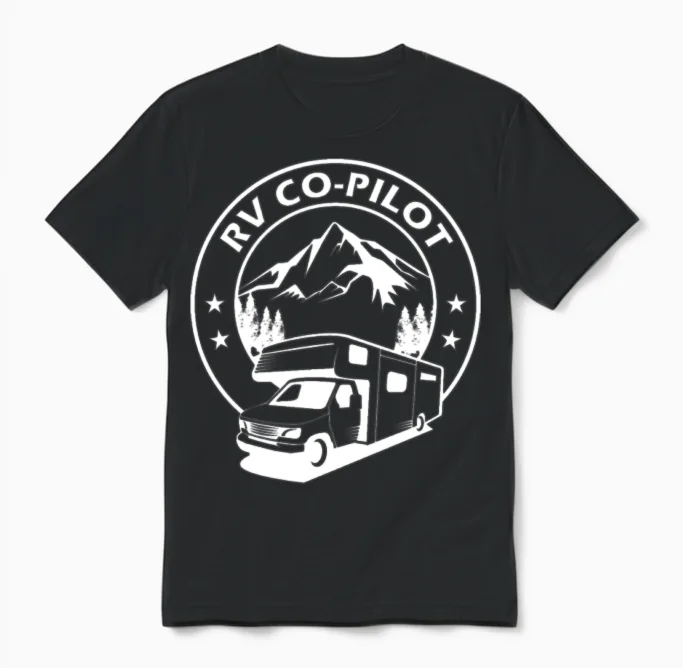 Rv Co-Pilot Funny Rv Gifts Rv Gift Ideas Unisex T-Shirt in Black