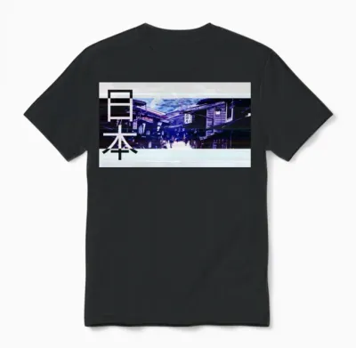 Japan Retro Aesthetic Unisex T-Shirt - Black