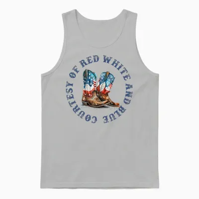 We'll Put a Boot in Your Ass Western Cowgirl (2 Sides) Unisex Tank Top - Ash