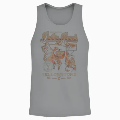 Yellowstone Iconic Beth Dutton Distressed Big Chest Unisex Tank Top - Sport Grey