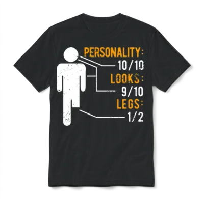 Funny Amputee Design Unisex T-Shirt - Black