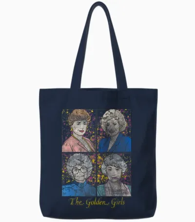 The Golden Girls Modern Cast Sketch Retro Tv Show Tote Bags - Navy