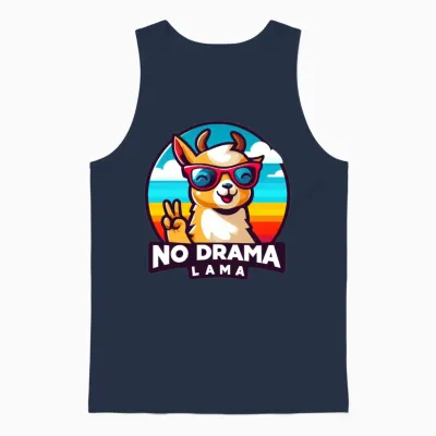 No Drama Lama Unisex Tank Top - Navy