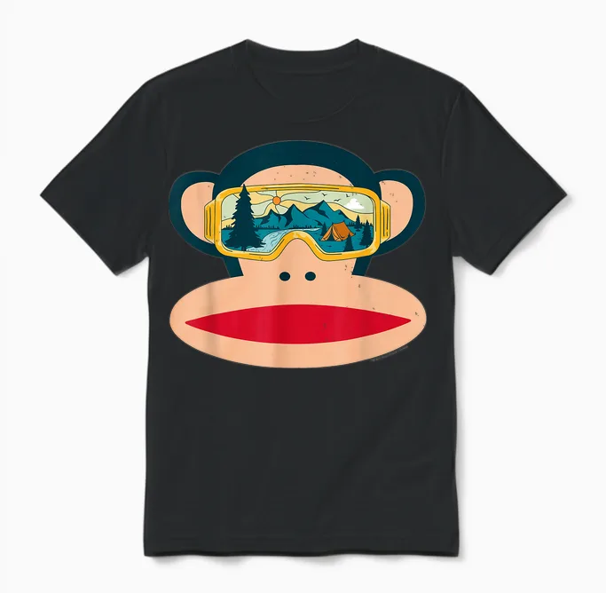 Paul Frank Julius the Monkey in Nature Brille Unisex T-Shirt in Black