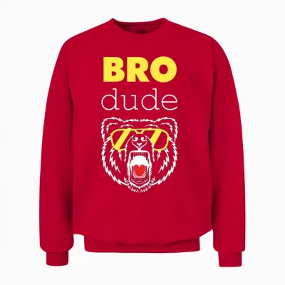 Bro Dude High Energy Frat Party Animal Jock Jam De Unisex Sweatshirt - Red