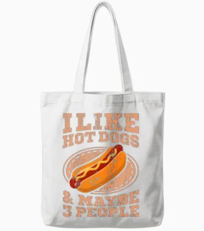I Like Hot Dogs Hot Dog Eating Contest Hot Dog Tote Bags - White