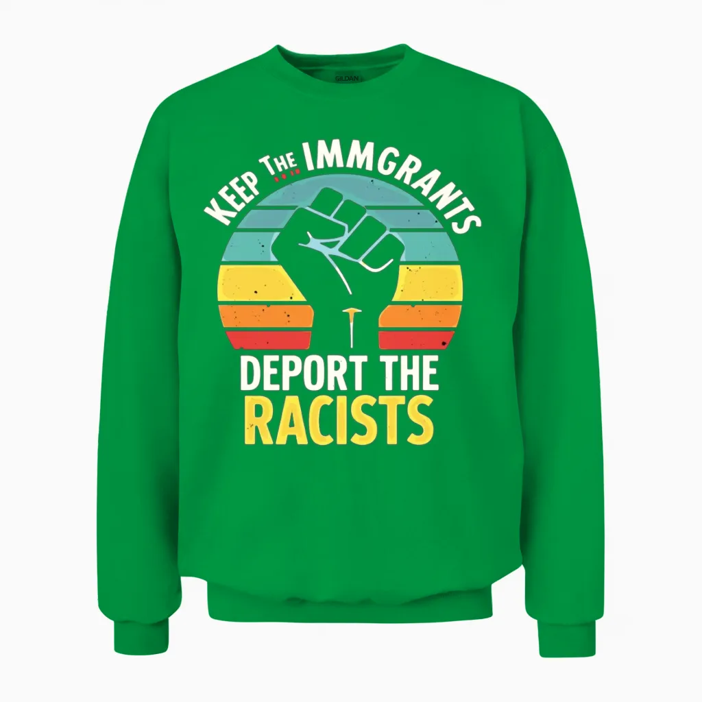 Anti Racism Diversity Justice Unisex Sweatshirt in Irish Green