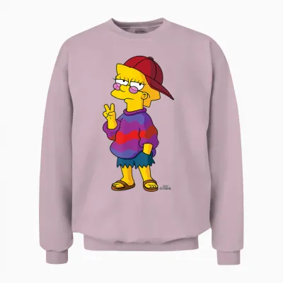 The Simpsons Cool Kid Lisa Unisex Sweatshirt - Light Pink
