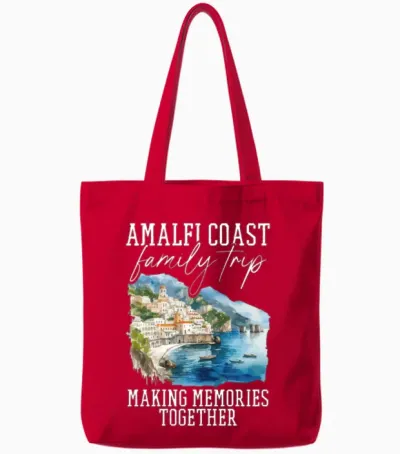 Positano Amalfi Coast Vacation Family Trip Tote Bags - Red