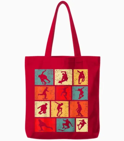 Skateboard Skater Jungen Kinder Herren Tote Bags - Red