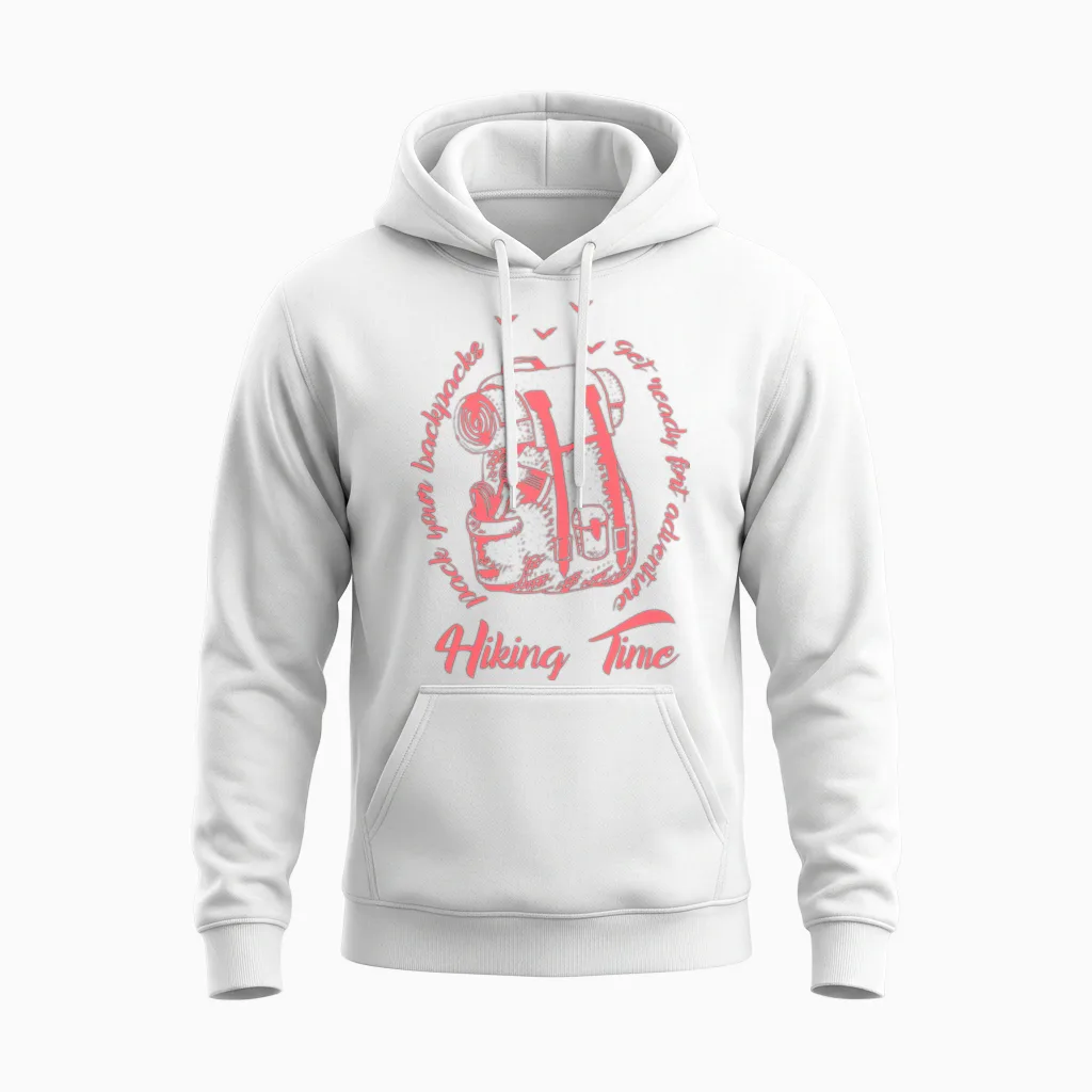 Hiking Times Summer Vacation Fun Unisex Hoodie in White