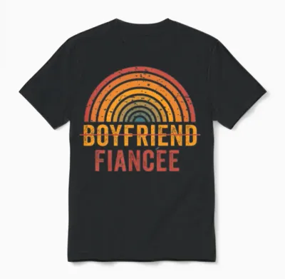 Couple Engagement Engaged Men Funny Fiancee Unisex T-Shirt - Black