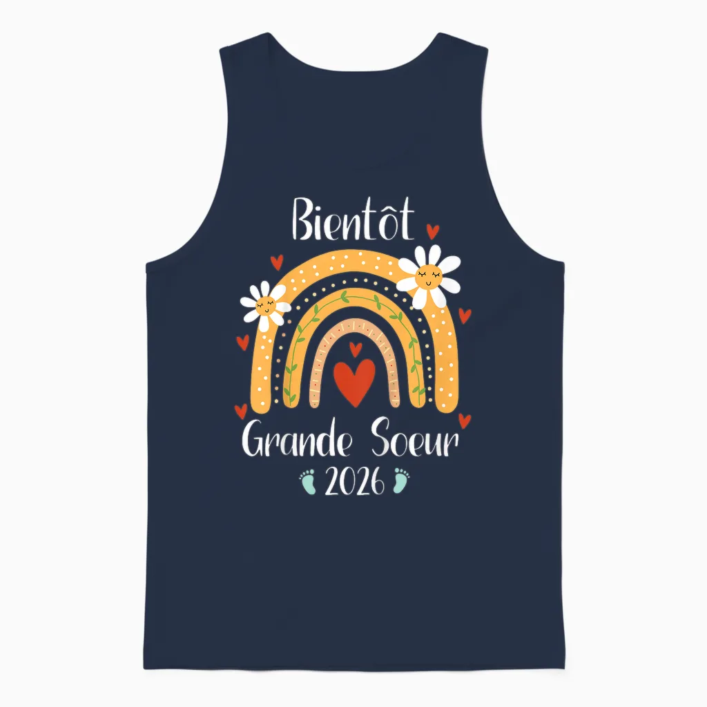 Future Grande Sœur 2026 Je Vais être Grande Soeur 2026 Unisex Tank Top in Navy