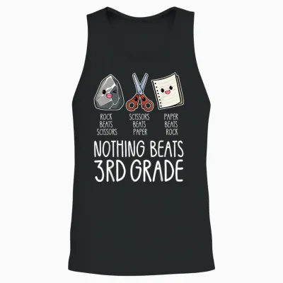 Nothing Beats 3rd Grade Funny Back to School Kids Teachers Unisex Tank Top - Black