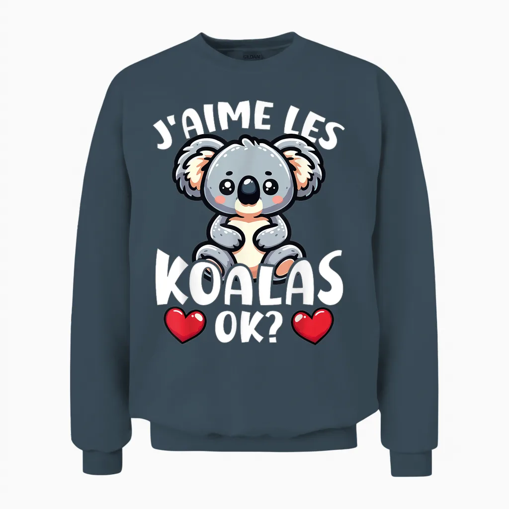 I Love the Koalas Ok? Koala Cute T-Shirt, Black, S Unisex Sweatshirt in Dark Heather