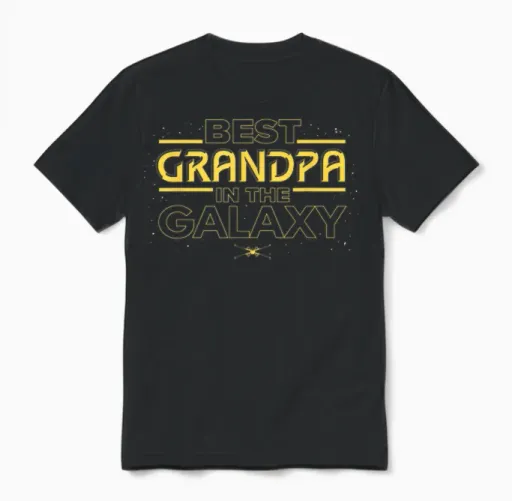 Star Wars Best Grandpa in the Galaxy Birthday Father’s Day Unisex T-Shirt in Black