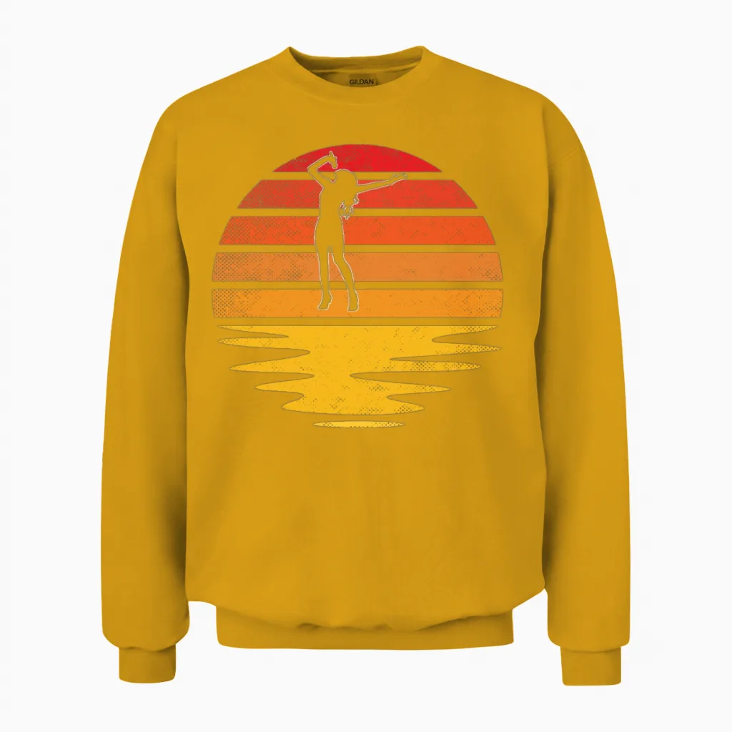 Singing Retro Unisex Sweatshirt in Gold