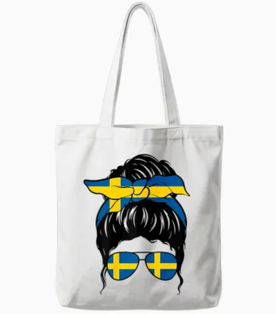 Schwedisches Mädchen Schweden Schwedische Flagge Stolze Schwedische Frau Tote Bags - White