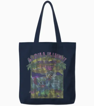 Disney Lilo & Stitch Aloha Hawaii Come Visit the Islands Tote Bags - Navy