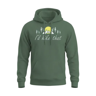 Take a Hike, Hiking Lover, Adventure, Nature. Unisex Hoodie - Military Green