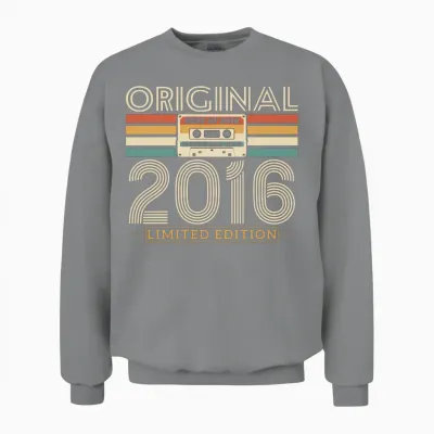 Retro 2016 Birthday Unisex Sweatshirt - Sport Grey