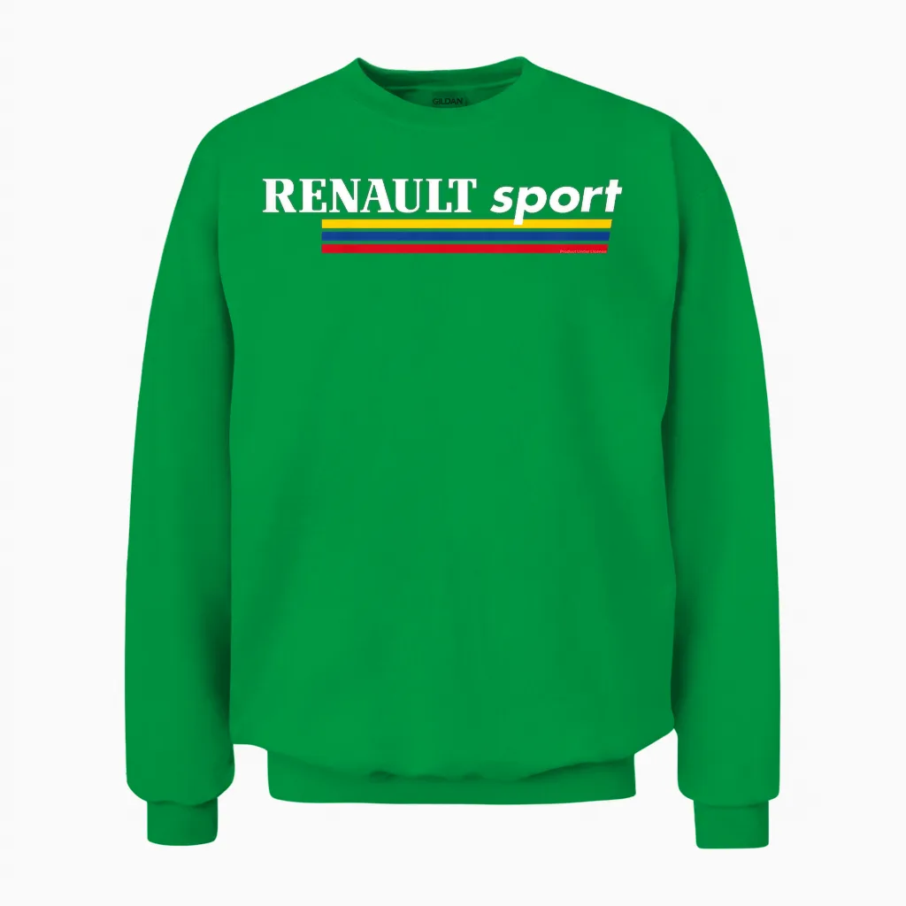 Renault Sport 1980s Voiture Logo Retro Unisex Sweatshirt in Irish Green