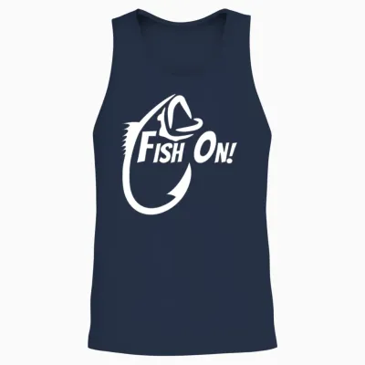 Fish on Reel Life Fishing Gift Unisex Tank Top - Navy