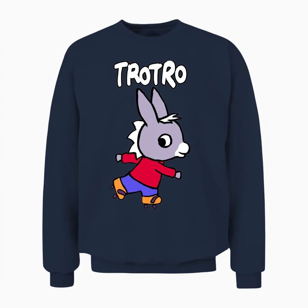 Trotro : Aventure D'apprentissage Mignon Petit âne Manche Longue Unisex Sweatshirt in Navy