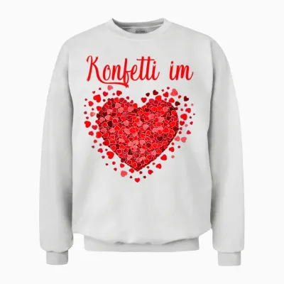 Confetti in Heart Fancy Dress Carnival Confetti Costume Outfit Unisex Sweatshirt - White