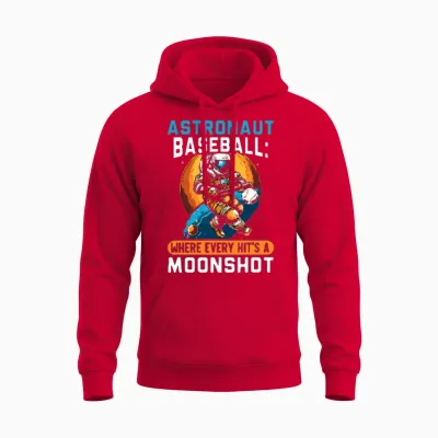 Astronaut Baseball Unisex Hoodie - Red
