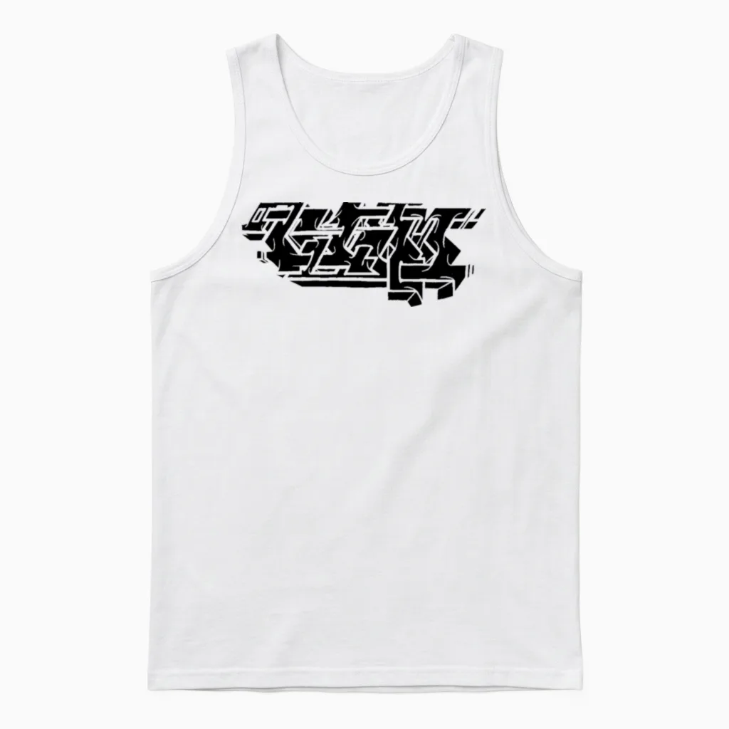 Graffiti Piece - Black Unisex Tank Top in White
