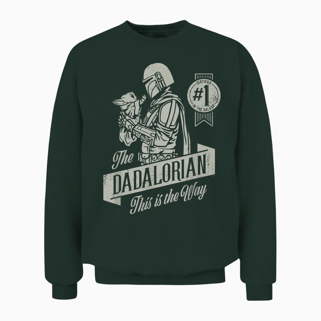 Star Wars the Mandalorian and Grogu Dadalorian Father’s Day Unisex Sweatshirt in Forest