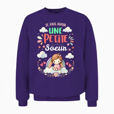 Enfant Annonce Grossesse - Bientôt Je Vais Avoir Une Petit Soeur Unisex Sweatshirt - Purple