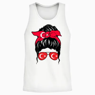 Türkisches Mädchen Türkiye Türkische Flagge Türkei Türk Kizi Unisex Tank Top - White