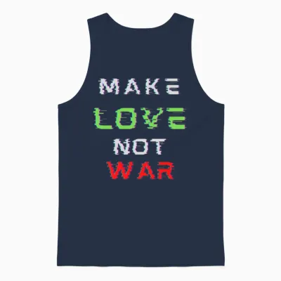 Make Love Not War Unisex Tank Top - Navy