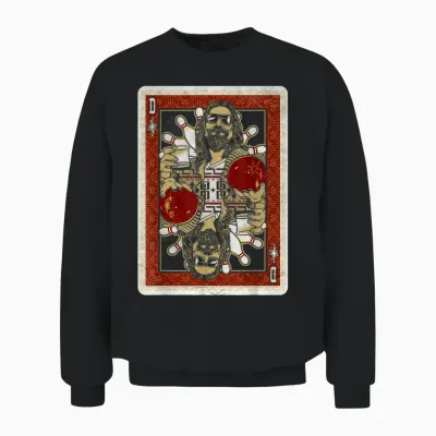 The Big Lebowski the Dude Abides Playing Card Unisex Sweatshirt - Black